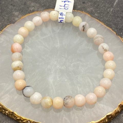 Hand-cut Pink Peruvian Opal Bracelet