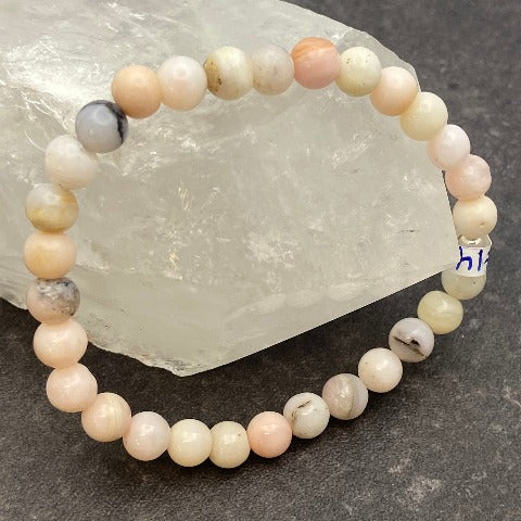 Hand-cut Pink Peruvian Opal Bracelet