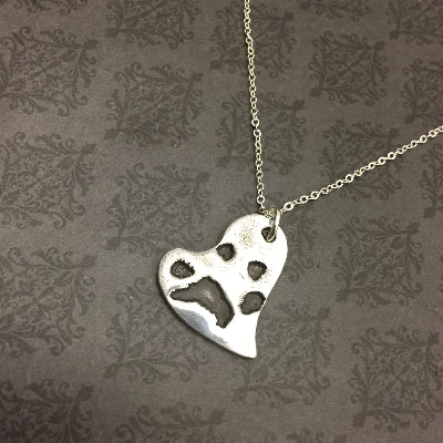 Heart Paw Print Necklace