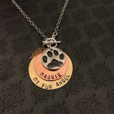 Pet Paw or Nose Print stacked Necklace