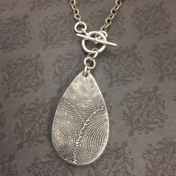 Teardrop Fingerprint Necklace