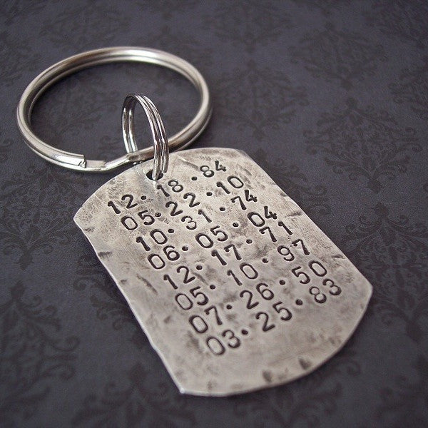 Hand Stamped Dog Tag Keychain
