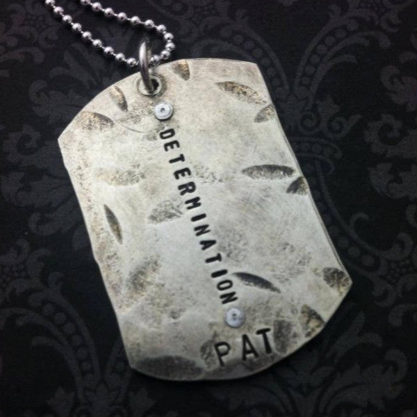 Dogtag with Cross Necklace or Keychain