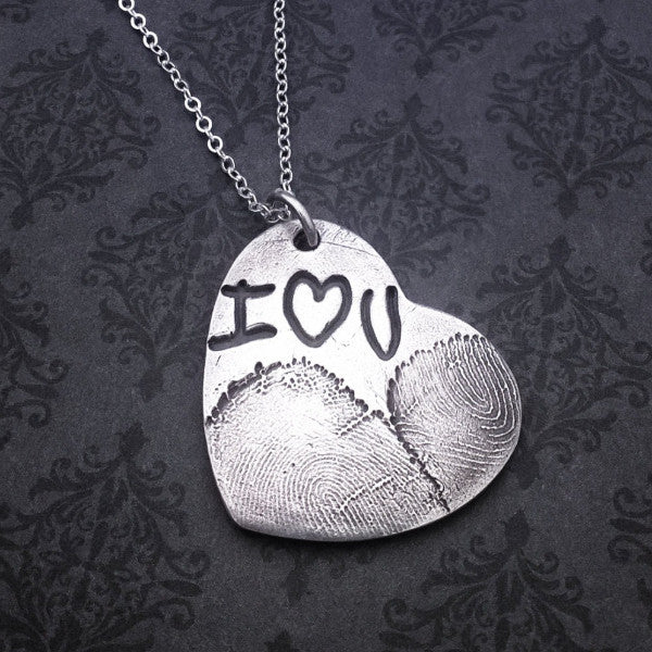 Heart Fingerprint or Handwriting Necklace - Bestseller